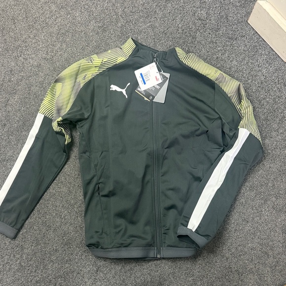 Puma Other - Puma Black with Lime Accent Kids Performance Zip Jacket